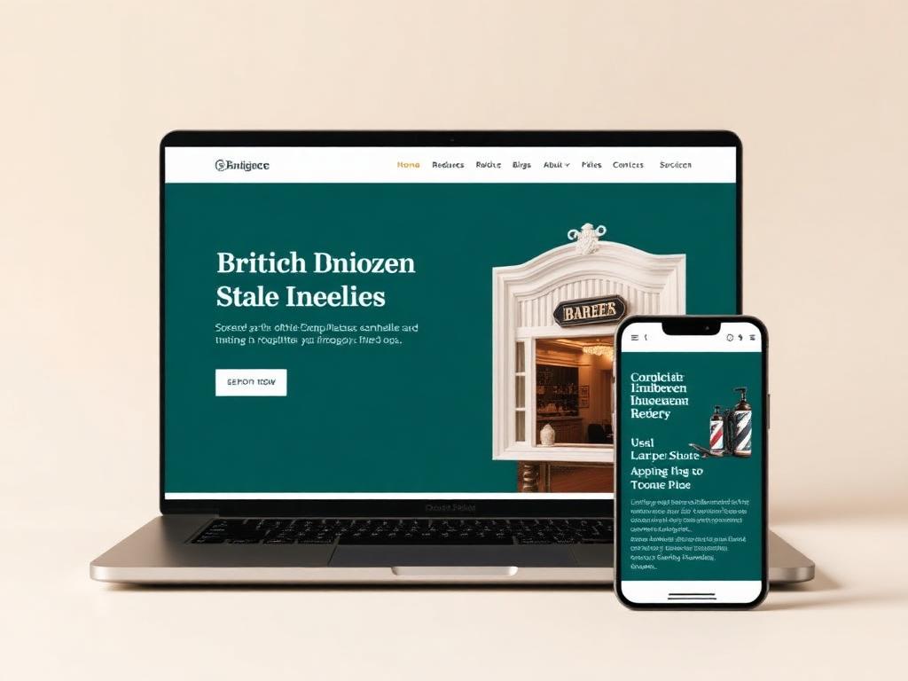 Example website design for a barber shop